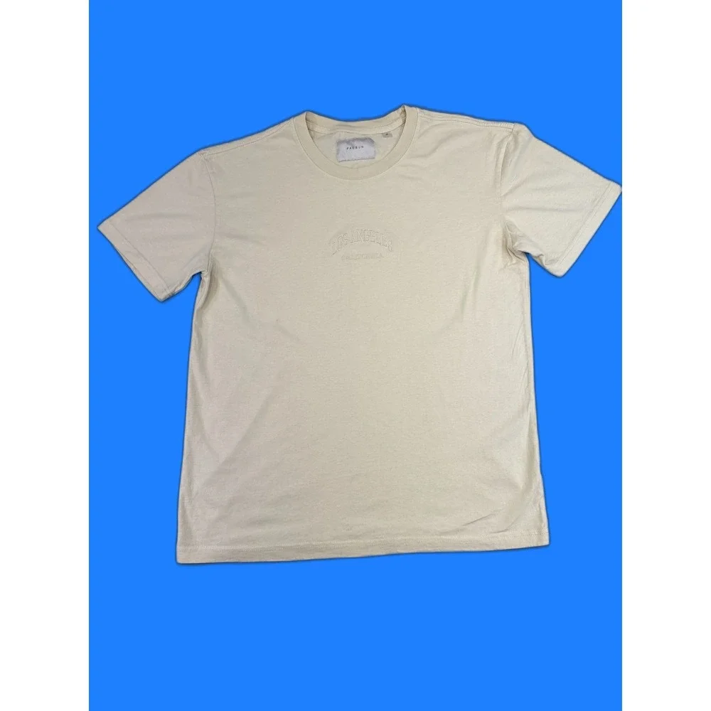 Pacsun Los Angeles Graphic Tee M Beige 100% Cotton Regular Fit Short City